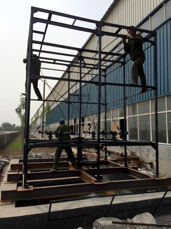 安裝在博愛(ài)縣北星耐材的無(wú)填料噴霧塔